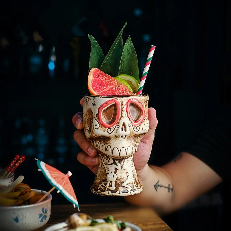 Halloween Skull Ceramic Mug -  - Wine With Beer Mix ulasan dan harga